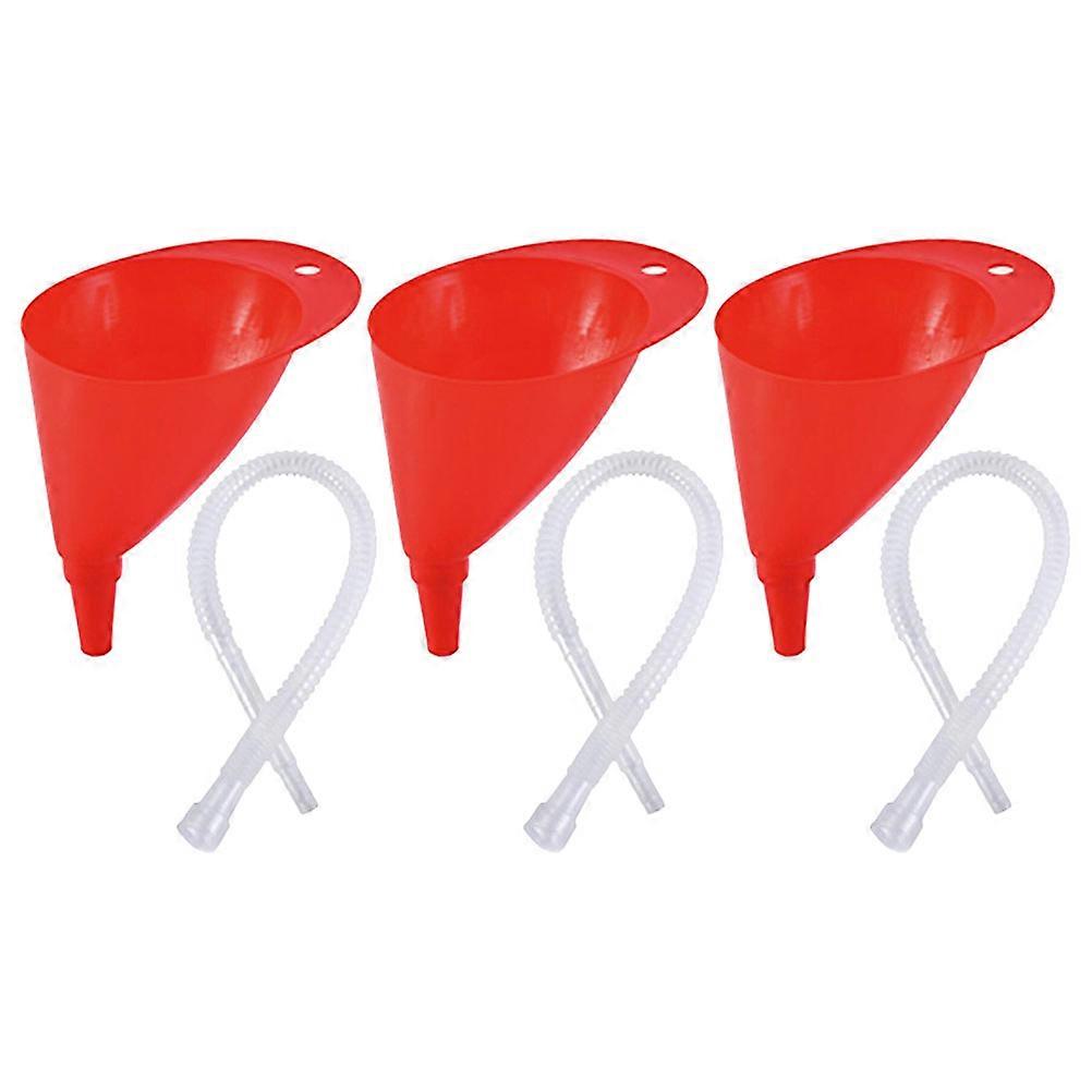 Gas Oil Funnel For Motorcycle Use Featuring Durable Plastic Material And Extended Spout For Hard-to-Reach Areas With 3 Sets