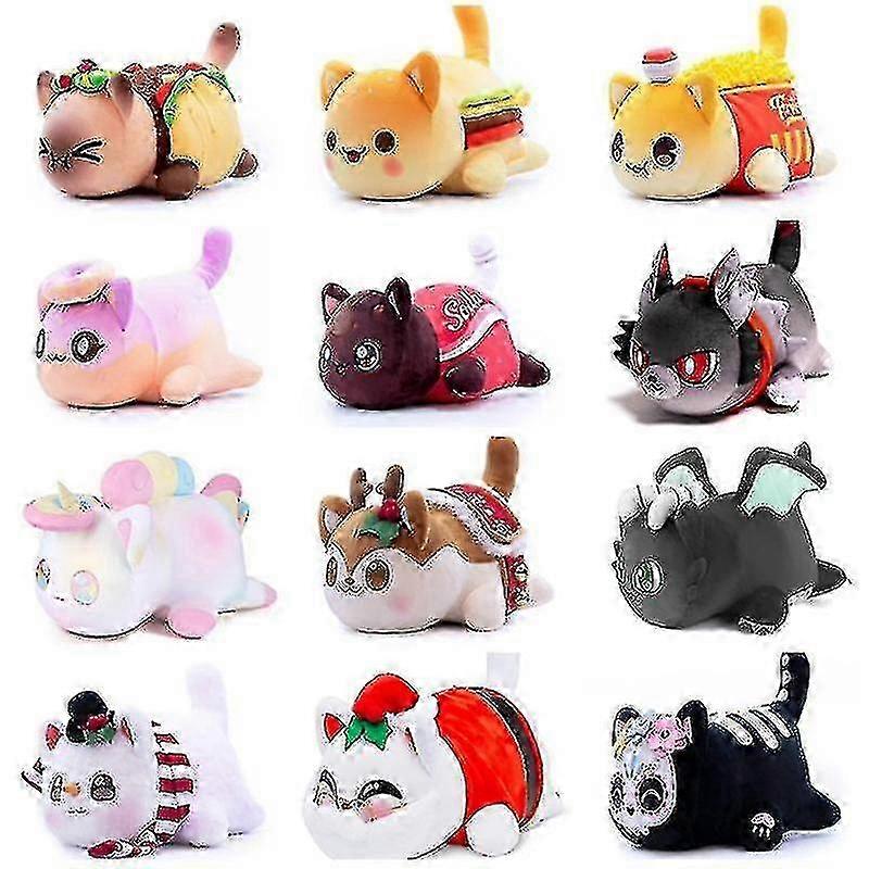 Meows Aphmau Pluszowa lalka: pluszowy kot o tematyce coli z elementami jedzenia na prezenty świąteczne dla dzieci