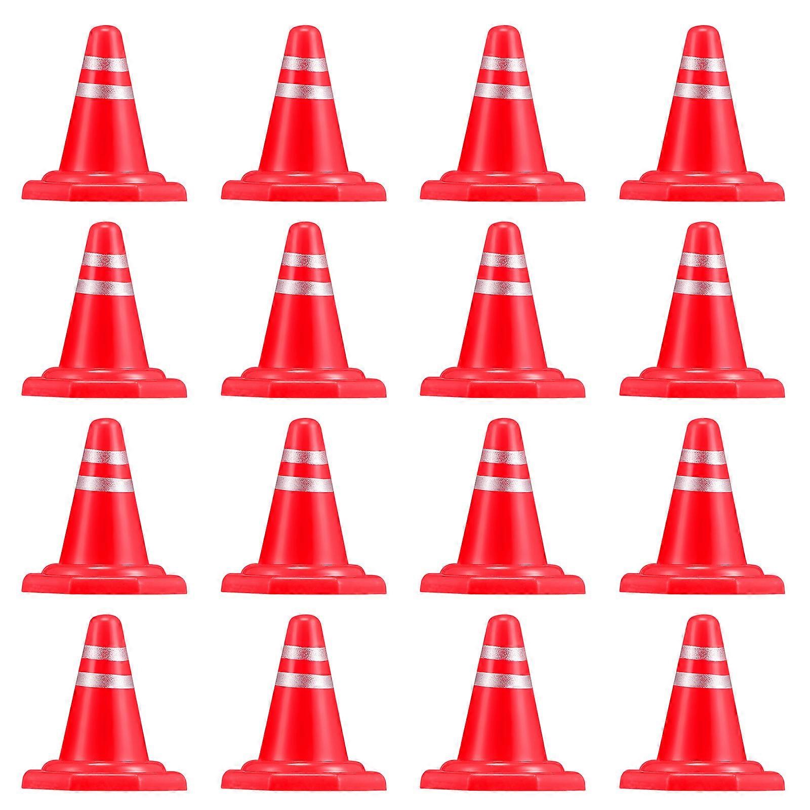 Miniature Plastic Traffic Cones 30Pcs Red Children Toy for DIY Surface Versatility