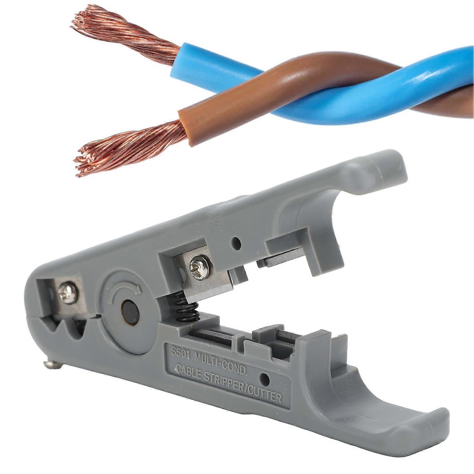 Coaxial Cable Stripper Rotary Manual Wire Stripping Tool for Telephone Line Network Cables 