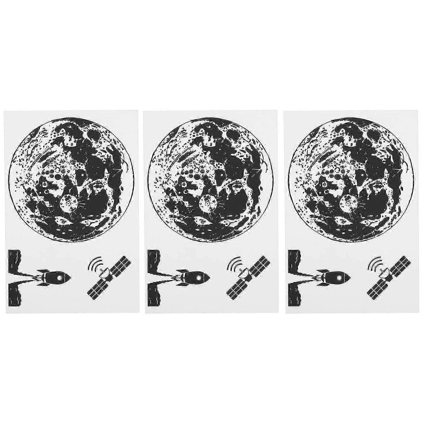 2025 Latest Model 3pcs Professional TPR Rubber Stamp Clear Moon Pattern DIY