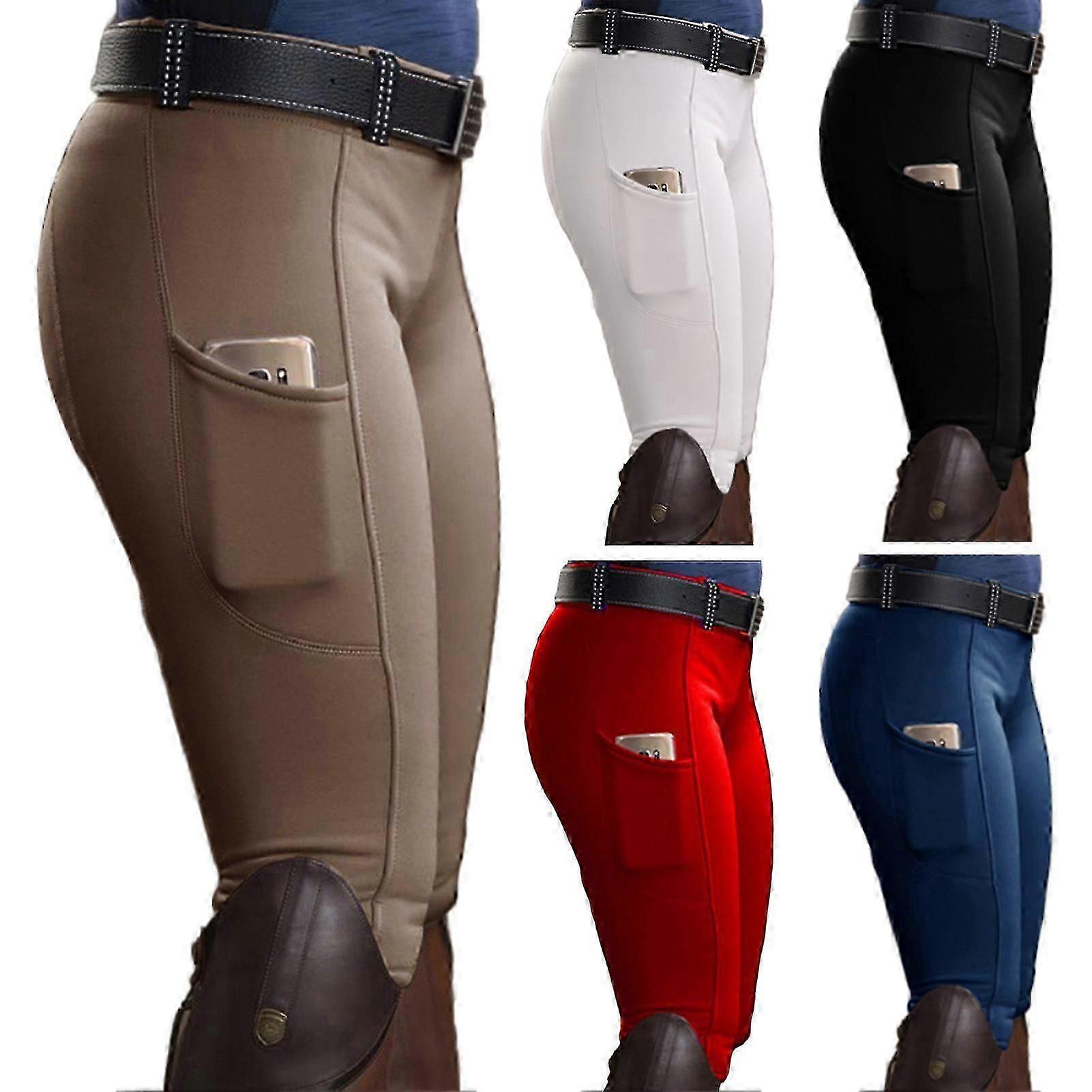 Calças de equitação equestre com bolsos para mulheres