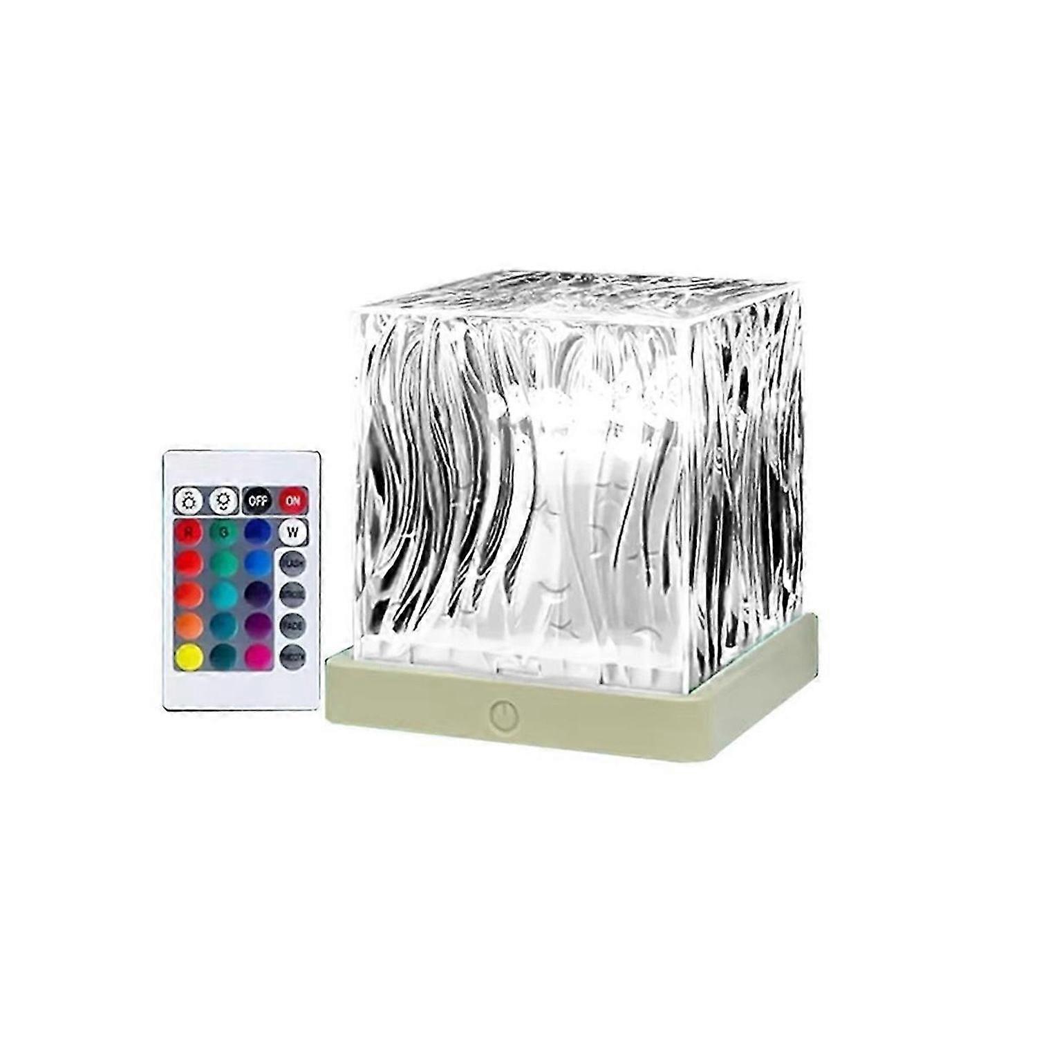 RGB Northern Lights Cube Lamp with Remote Control 16 Color USB Charging Water Light Projector for Be