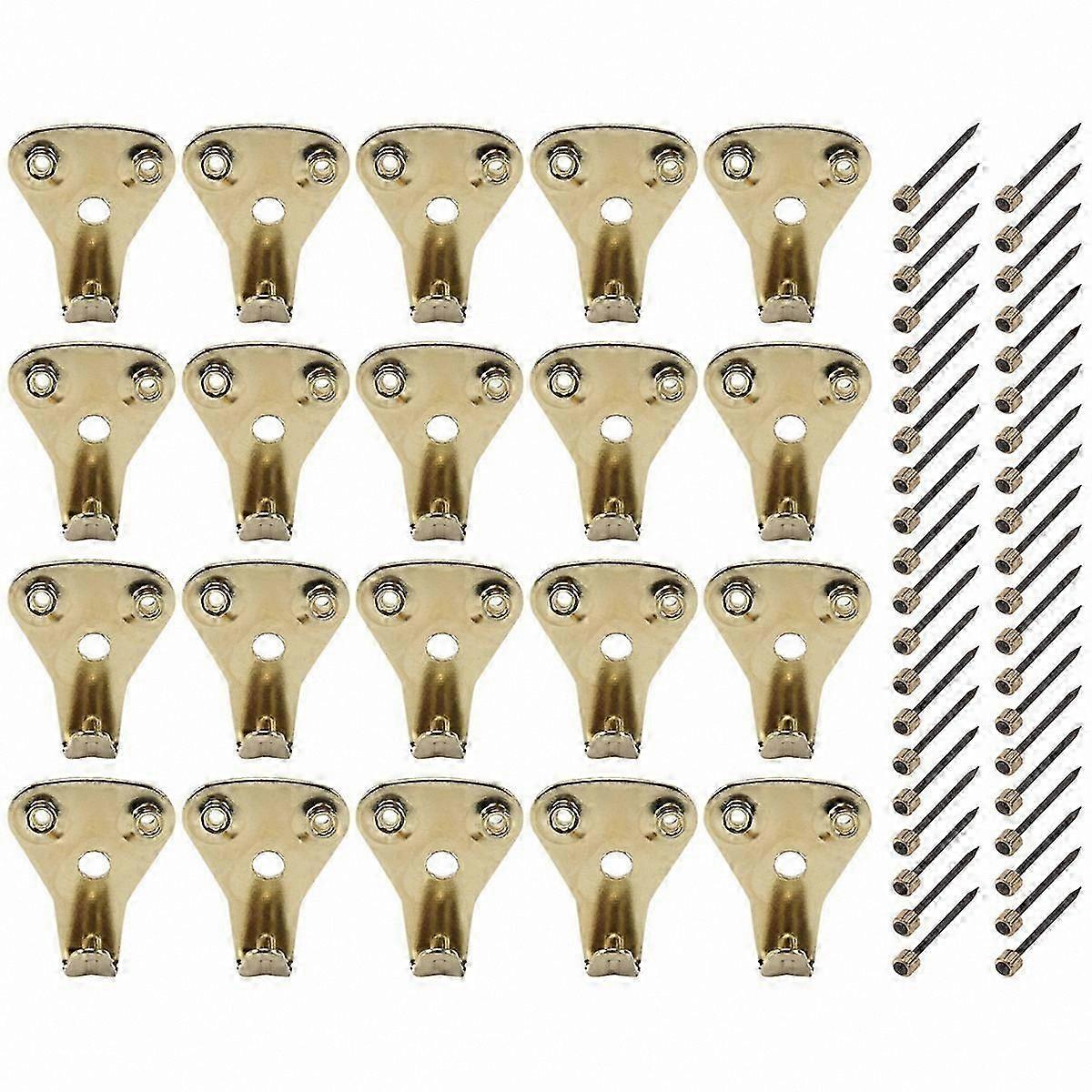 50 Lbs Capacity Picture Frame Hangers with Nails, 20-Pack Heavy Duty Hooks for Plaster Walls, Suitable for Photos and Heavy Mirrors