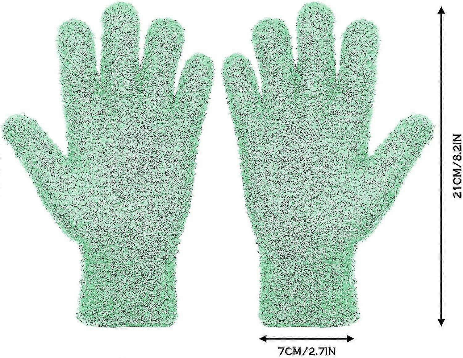 2 par Mikrofiber Støvrensing Hansker Vaskbare Rengjøringsvotter