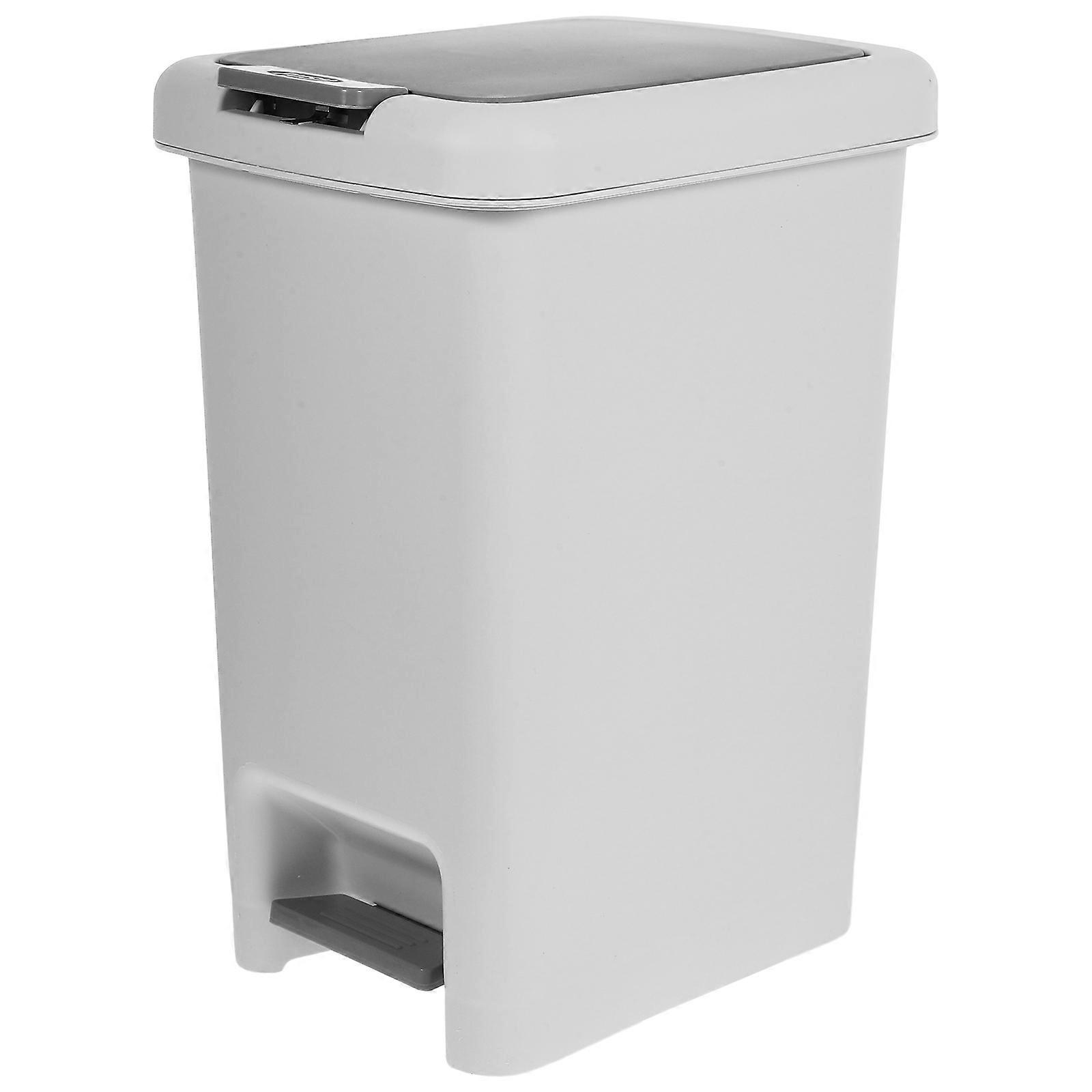 Step-on Trash Can Lidded Trash Can for Home Use 10L Slim Garbage Container
