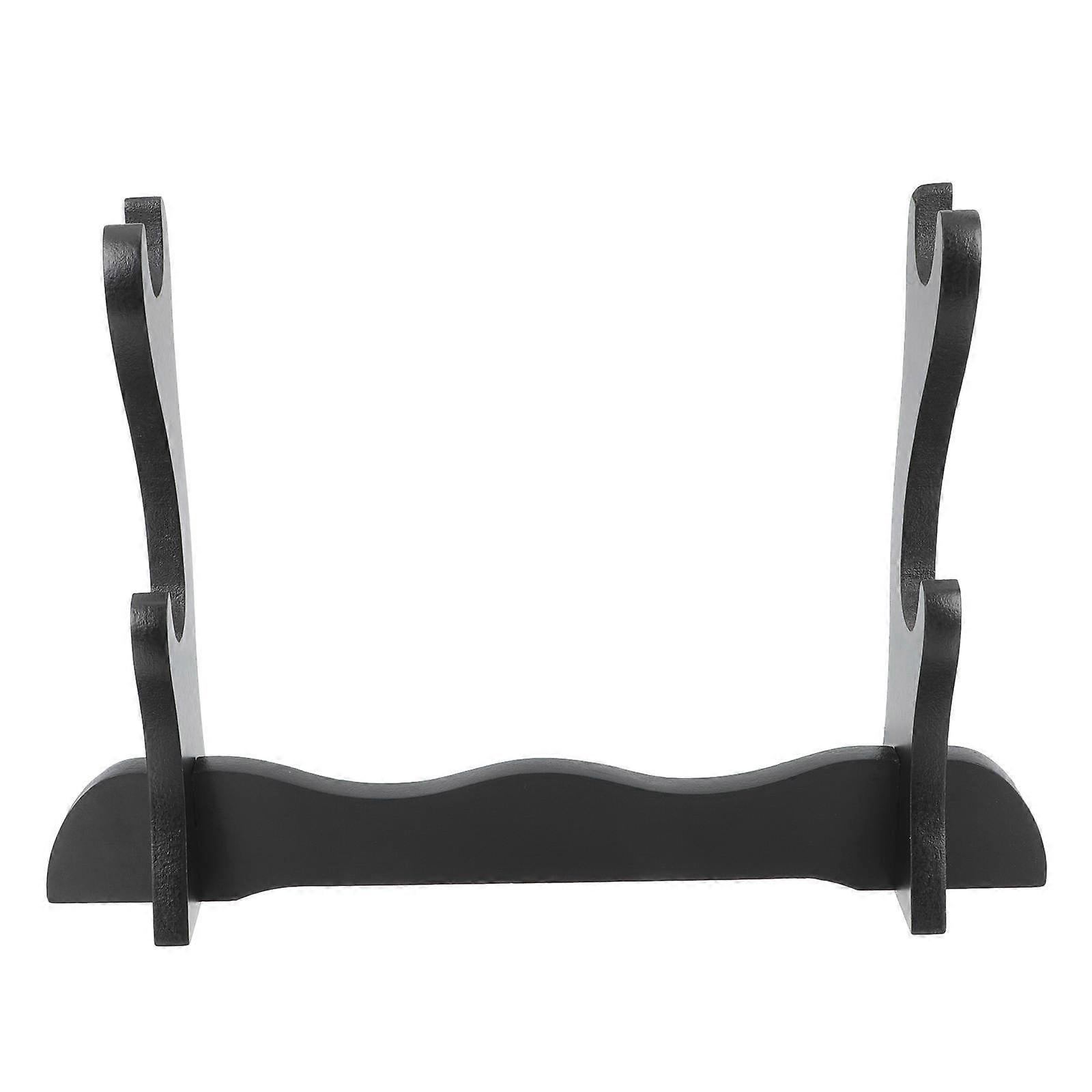 Black Flute Storage Rack Two-Tier Stand for Desktop Swords Holder