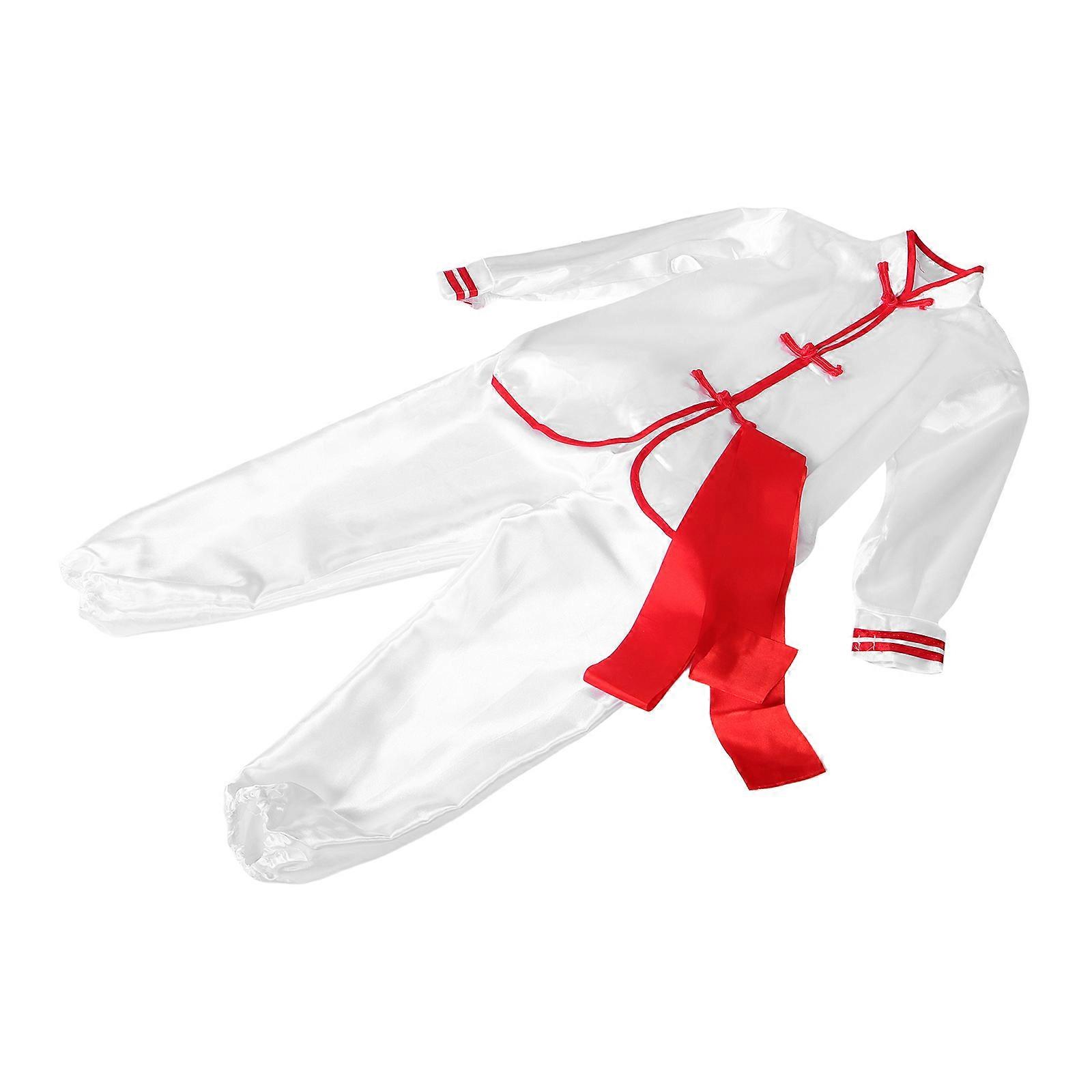 Kids Kung Fu Uniform Martial Outfit 1Set White Practice Clothing