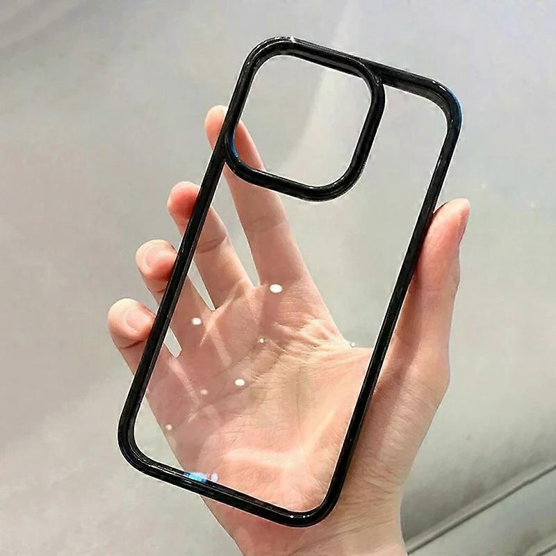 Minimalist Transparent Acrylic Phone Case For iPhone 17 16 Pro Max 16e 15 14 13 12 11 XS X XR 7 8 Plus 13 12 Mini Soft TPU Cover