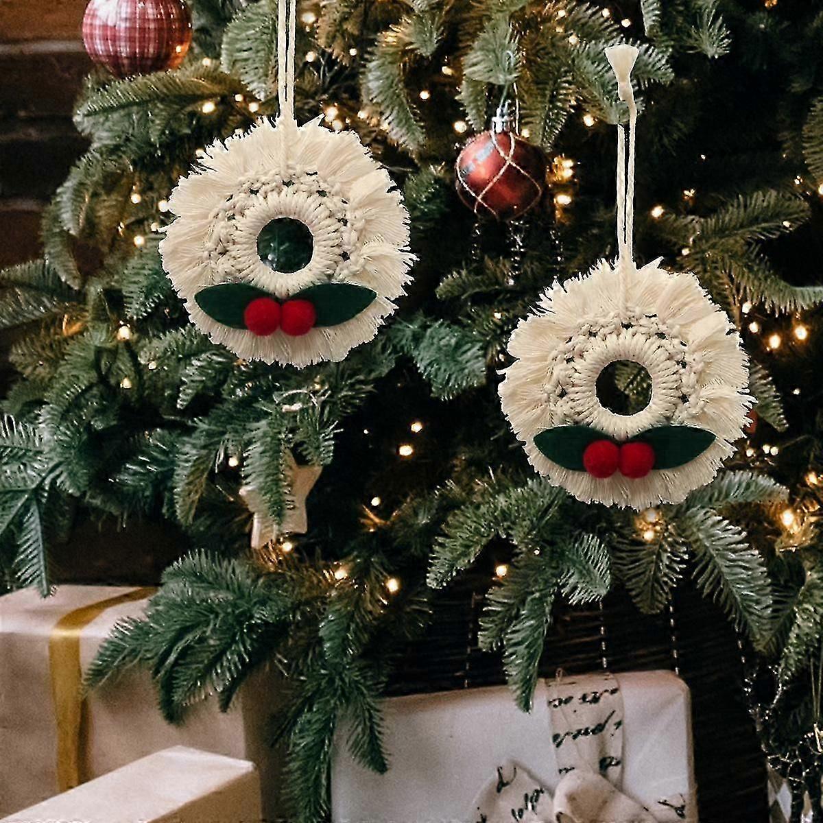 Christmas Decor Wreath Christmas Hanging Garland Pendant Ornament for Home Christmas Tree,Xmas Party Decorations