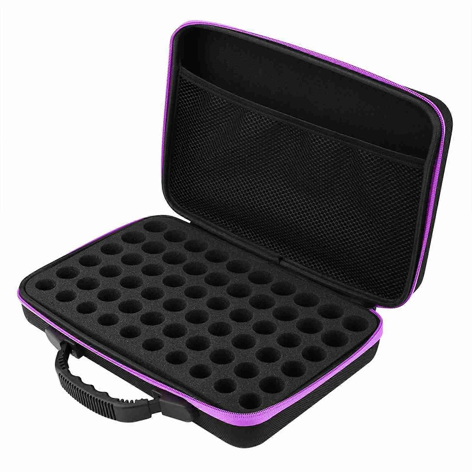 Essential Oil Carrying Case Hard Shell Case,60 Bottles Suitable For Bottles 5ml,15ml (Purple)