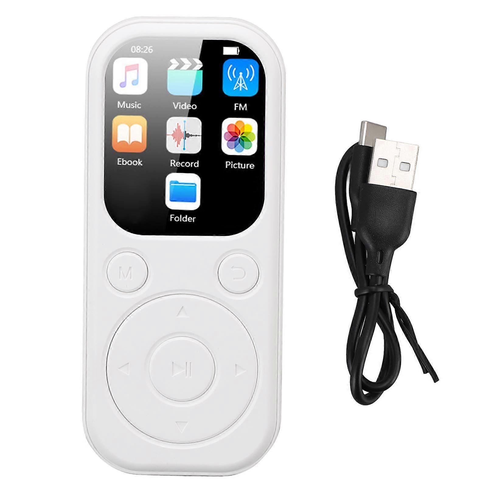 MP3 Player with Bluetooth 5.4 HiFi Speaker Voice Recorder 2.01in Screen Portable Music Player with 16G Small Memory Card