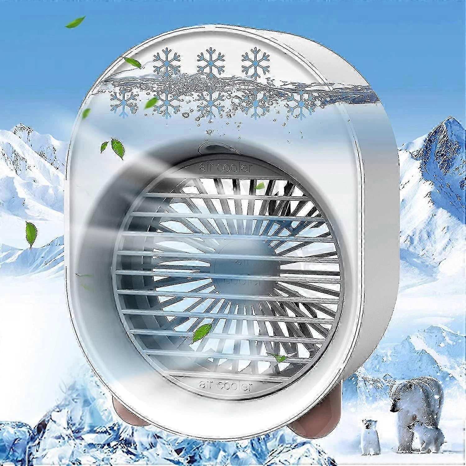 Portable 3-in-1 Evaporative Air Cooler with USB Power, Ivory White for Personal Use in UK