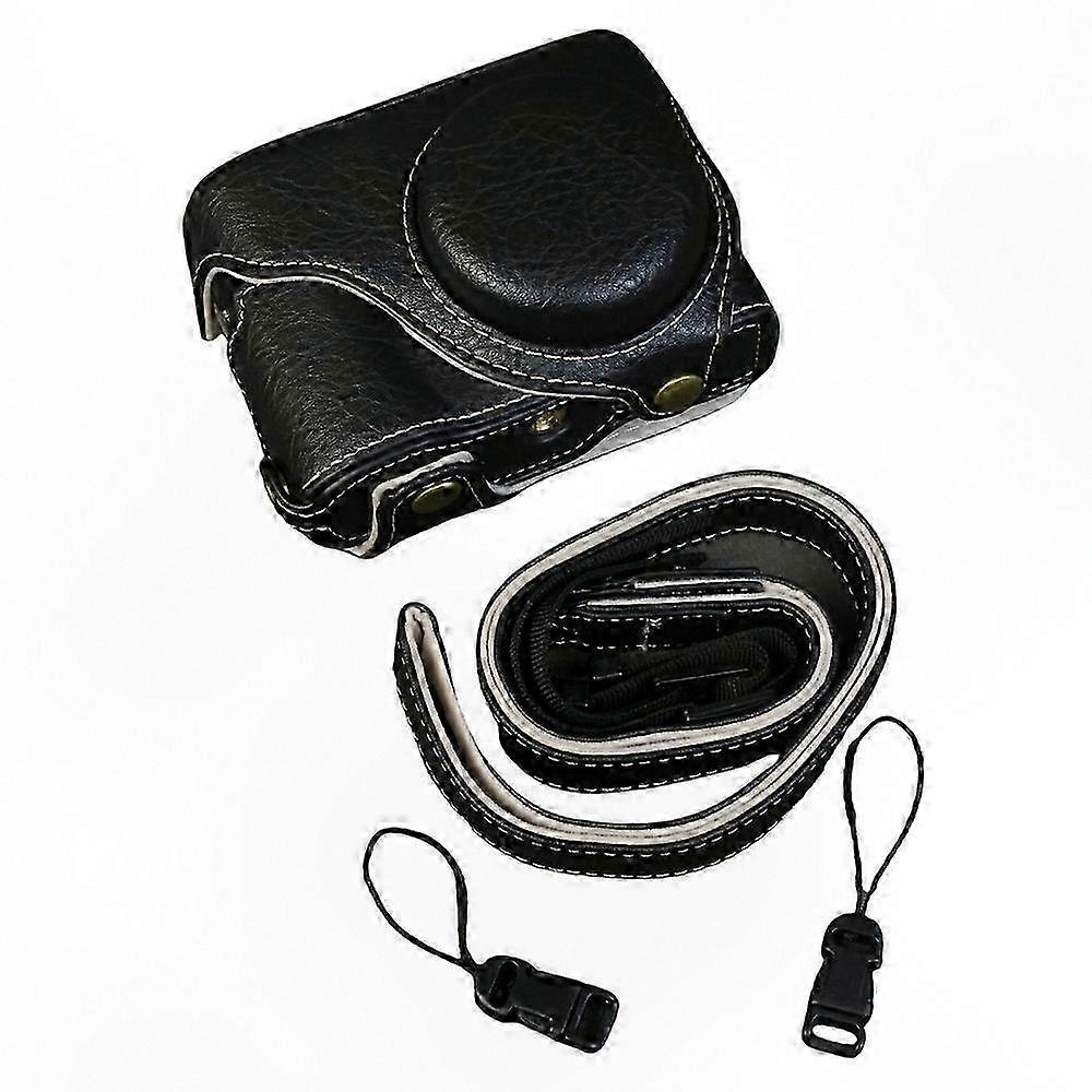 Compact Camera Bag - Protective PU Leather Case with Adjustable Shoulder Strap for Digital Cameras
