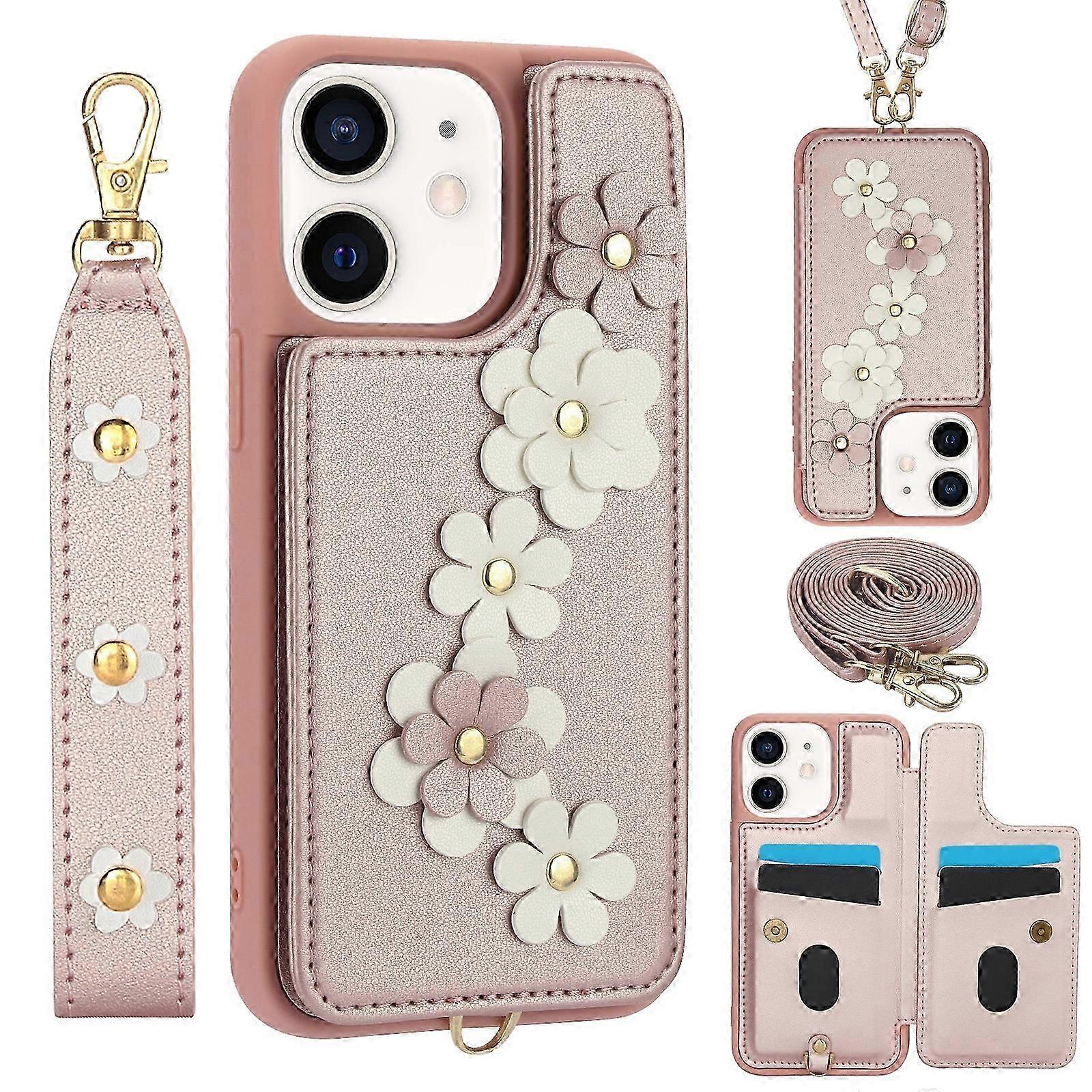 Crossbody Flower Pattern Leather Phone Case 2025