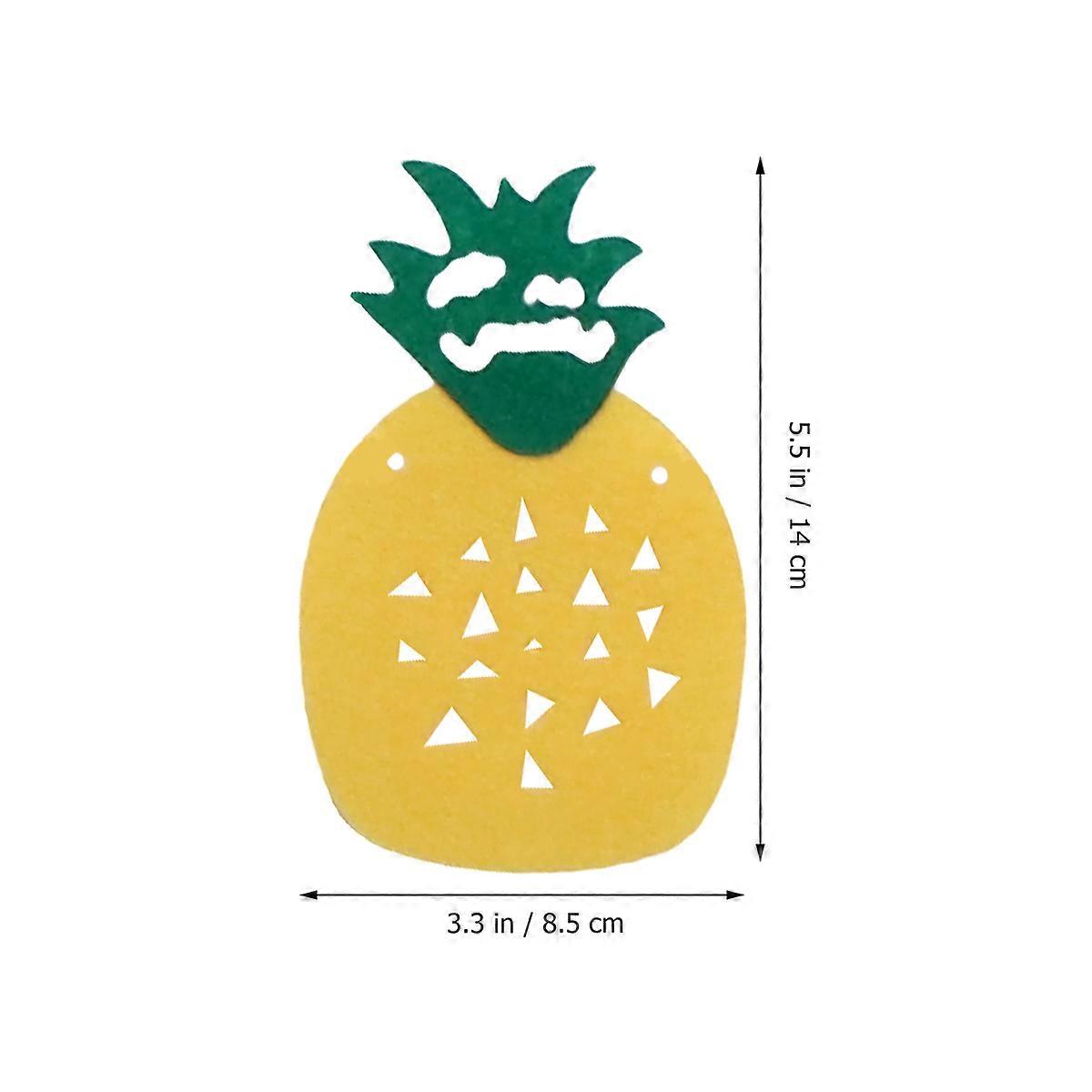 Party Garland Pineapple Banner for Party Use 2Pcs Yellow Tropical Style