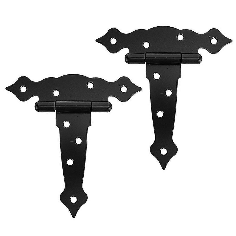 Gate Hinges Heavy Duty T Post Hinges for Barn Doors 6Pcs Black Iron