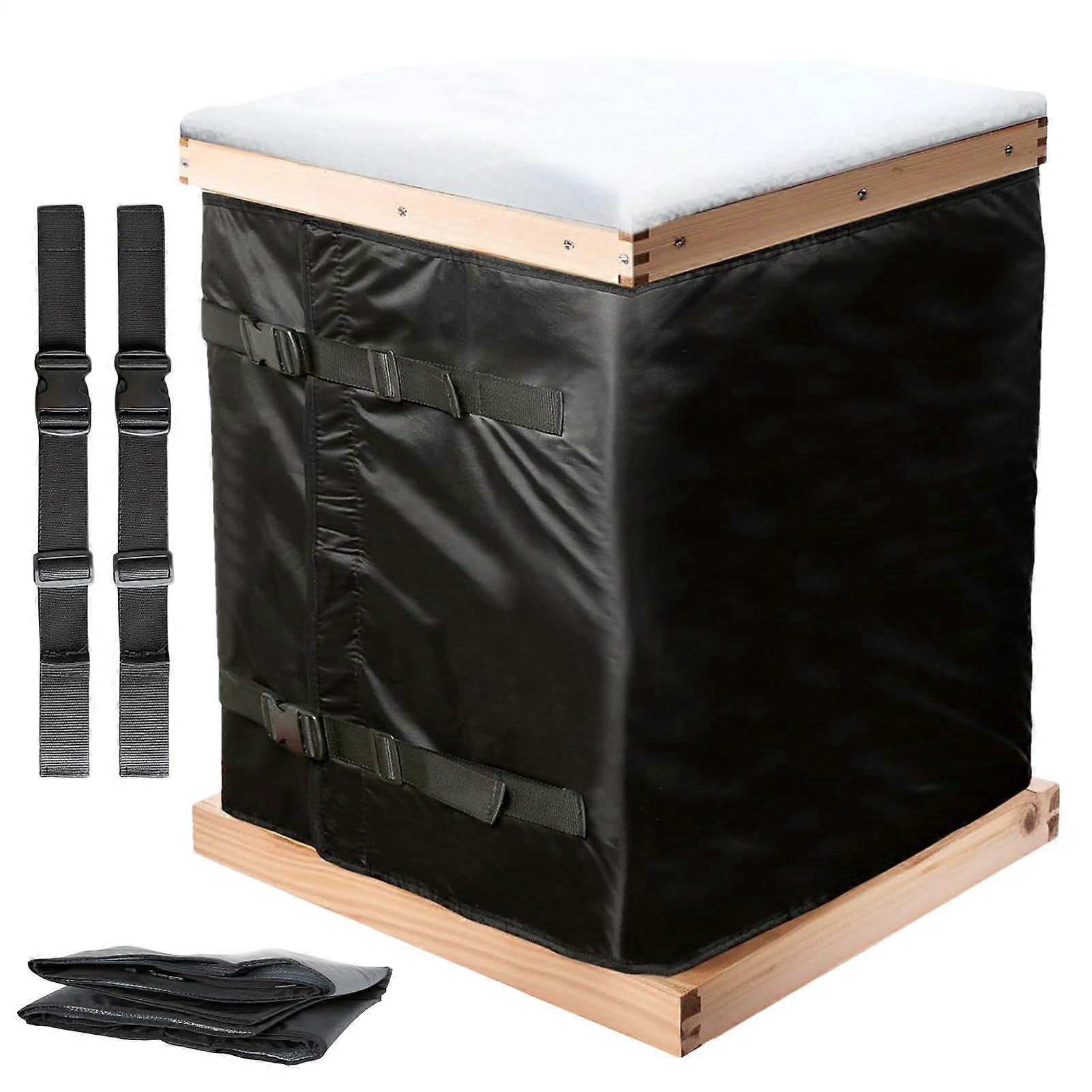 Beehive Insulation Wrap Windproof Coldproof 600D Oxford Cloth Beehive Cover Adjustable Waterproof Reusable For Hives