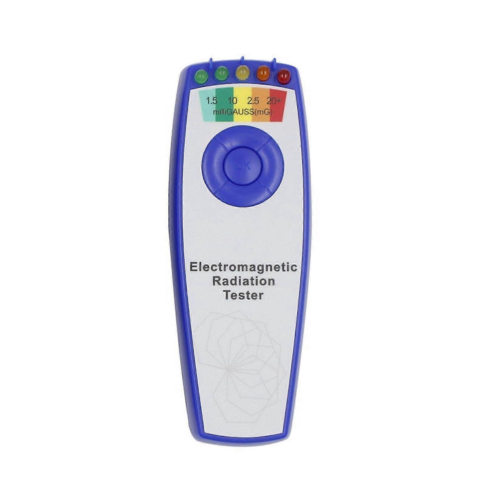 K2 Electromagnetic Field EMF Gauss Meter Hunting Detector Portable Magnetic Field Detector 5 LED Gauss Meter Blue
