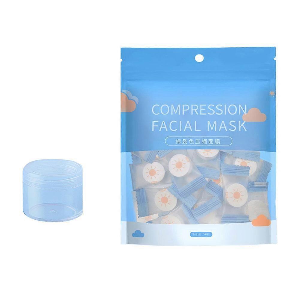 50-Pack Compressed Mask Sheets with Soaking Cup Ultra-Thin Portable for All Skin Types Hydration Repair Travel-Friendly
