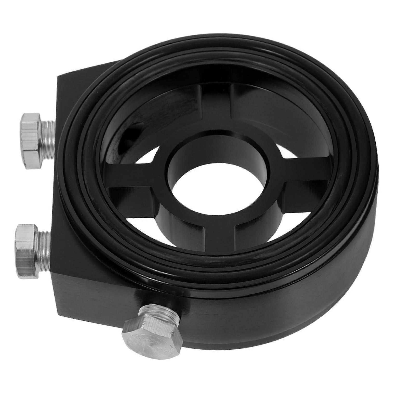 Performance Enhancement Oil Cooler Adapter Aluminum Sandwich Plate Kit Easy Install For Car Filter Black