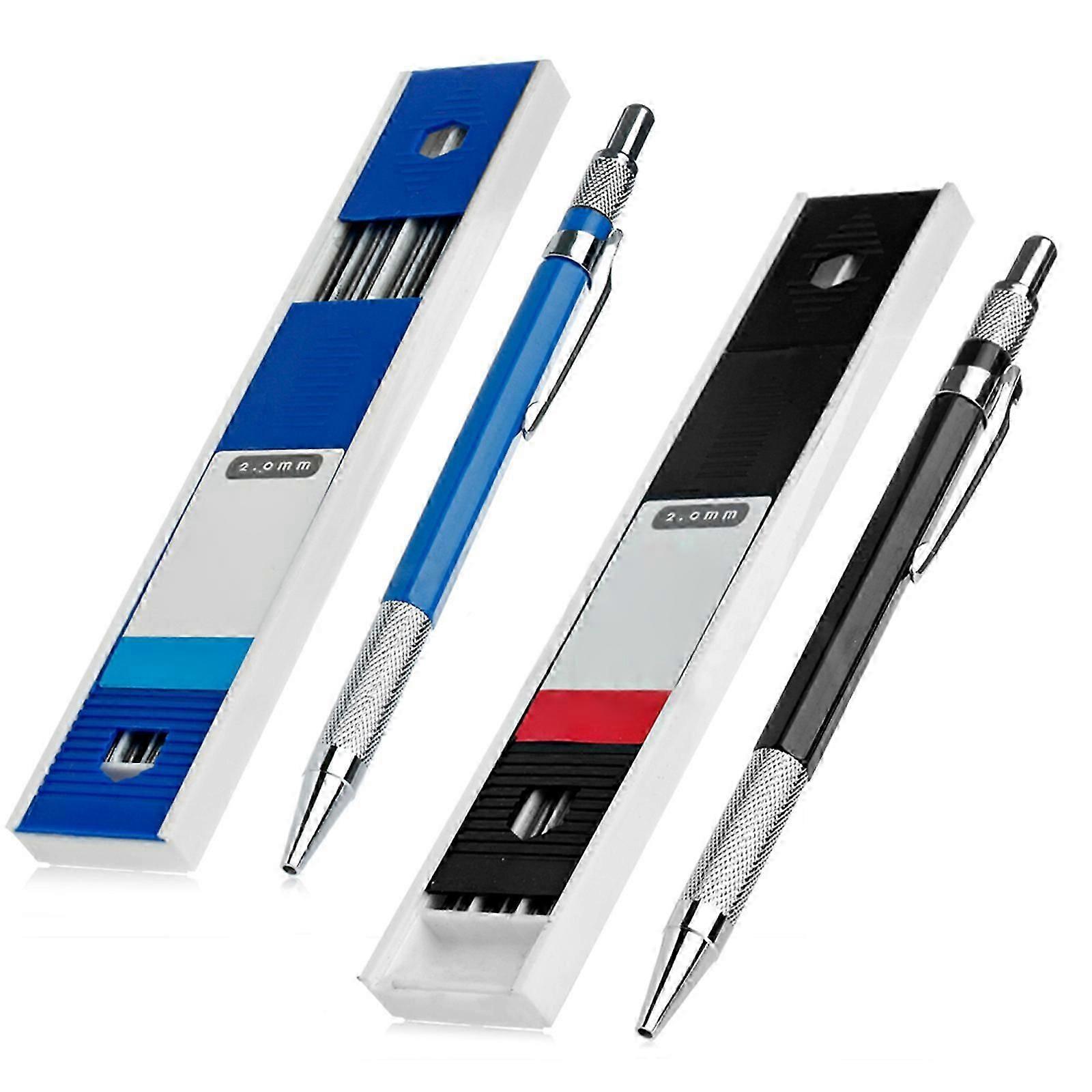 2mm 2B Lead Holder Automatic Mechanical Drawing Drafting Pencil 12 Leads Refills