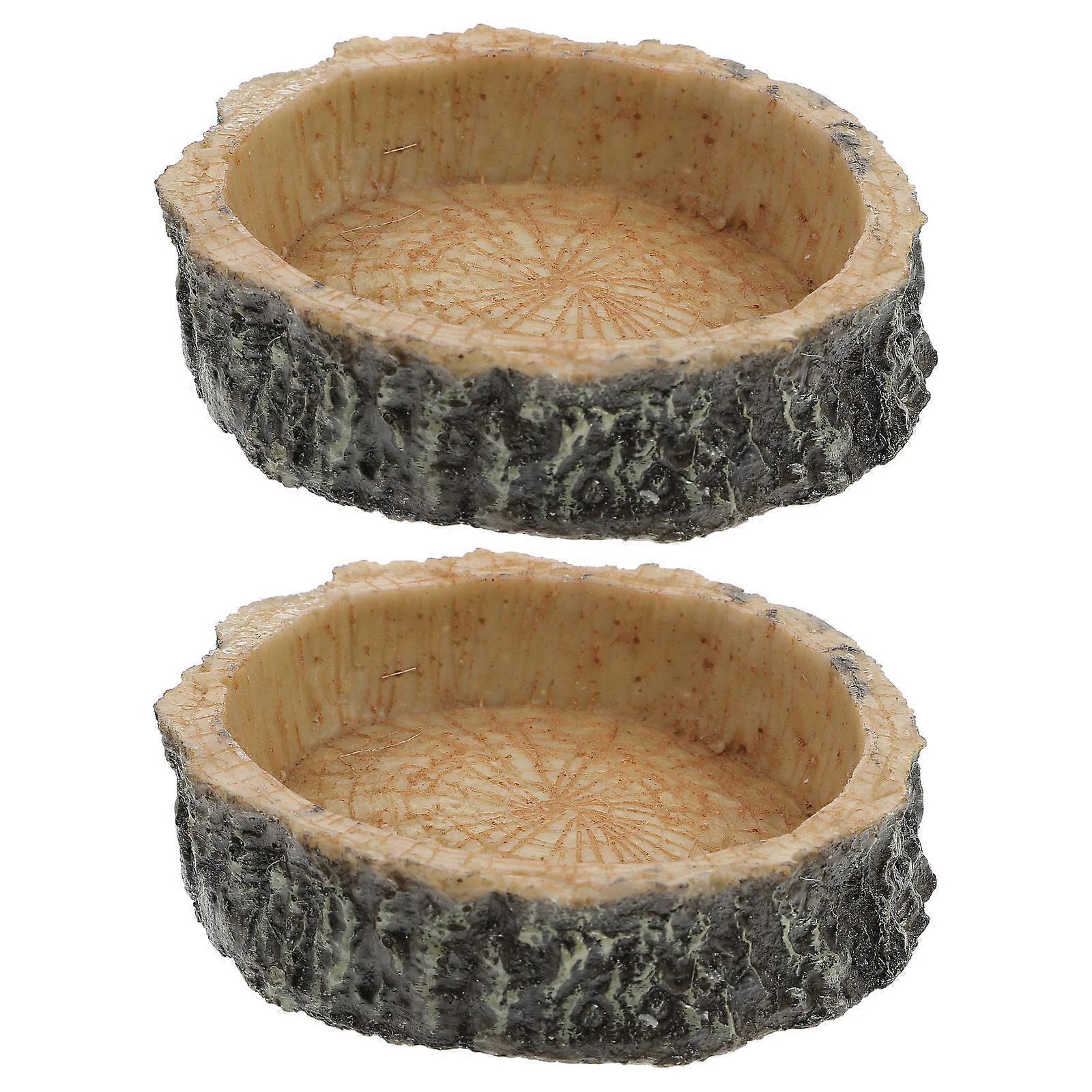 Tortoise Feeding Basin for Pet Food Holder 4Pcs Reptile Water Feeder