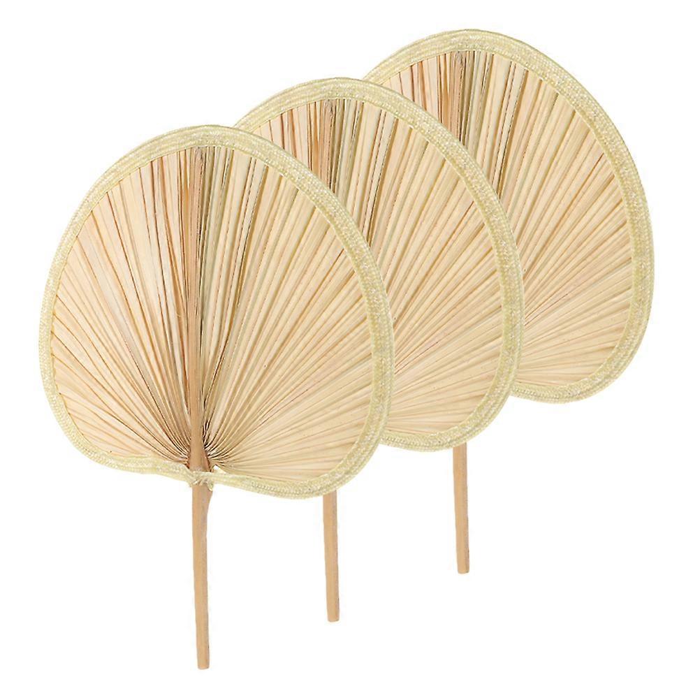 Traditional Design Handheld Fan Made Of Banana Leaves For And Beach Events Measuring 42.50X37.00X1.00CM 6 Pcs