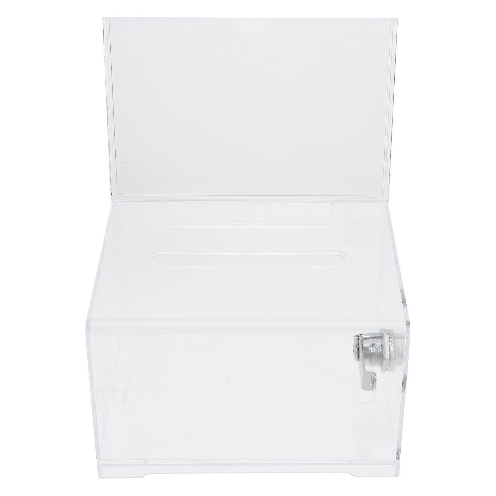 5Pcs Acrylic Suggestion Box With Lock Elegant Design For Charity Activities Event Organizers 20.50X15.70X11.50CM Multifunctional Organization
