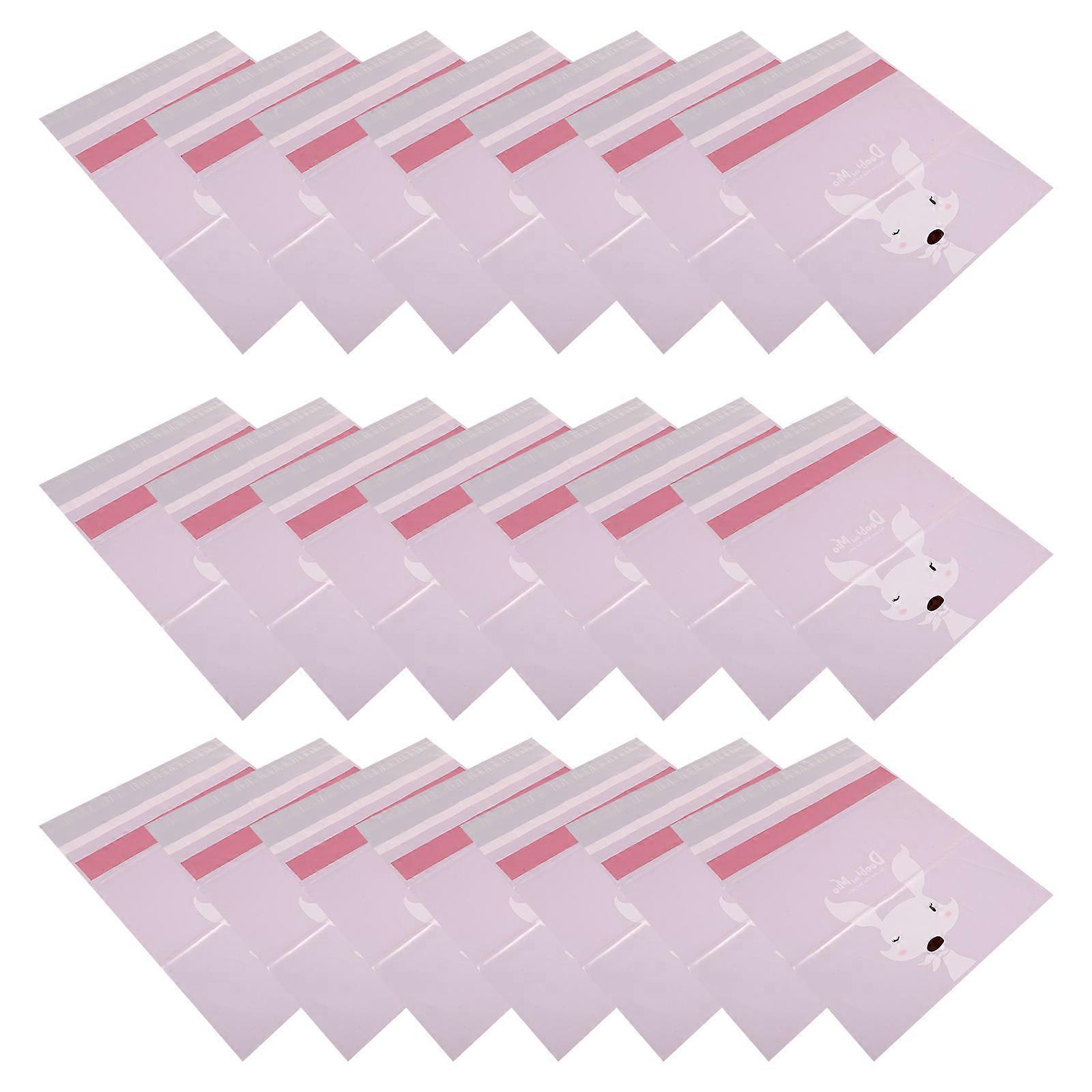 Car Litter Pouch Self-Adhesive Garbage Bag for Storage Use 60Pcs Pink