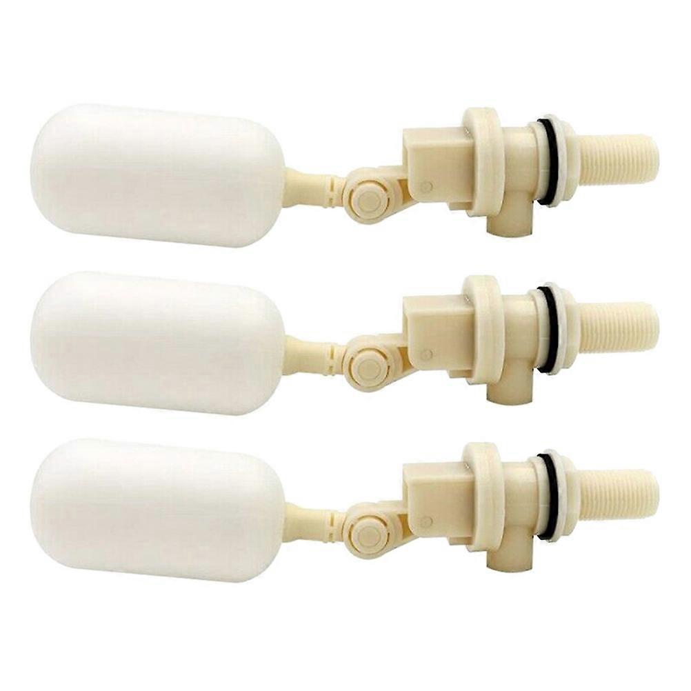 Automatic Water Refill Float Valve Accessories For Livestock Watering System 3Pcs Adjustable Arm Beige Plastic With Precise Water Level Control