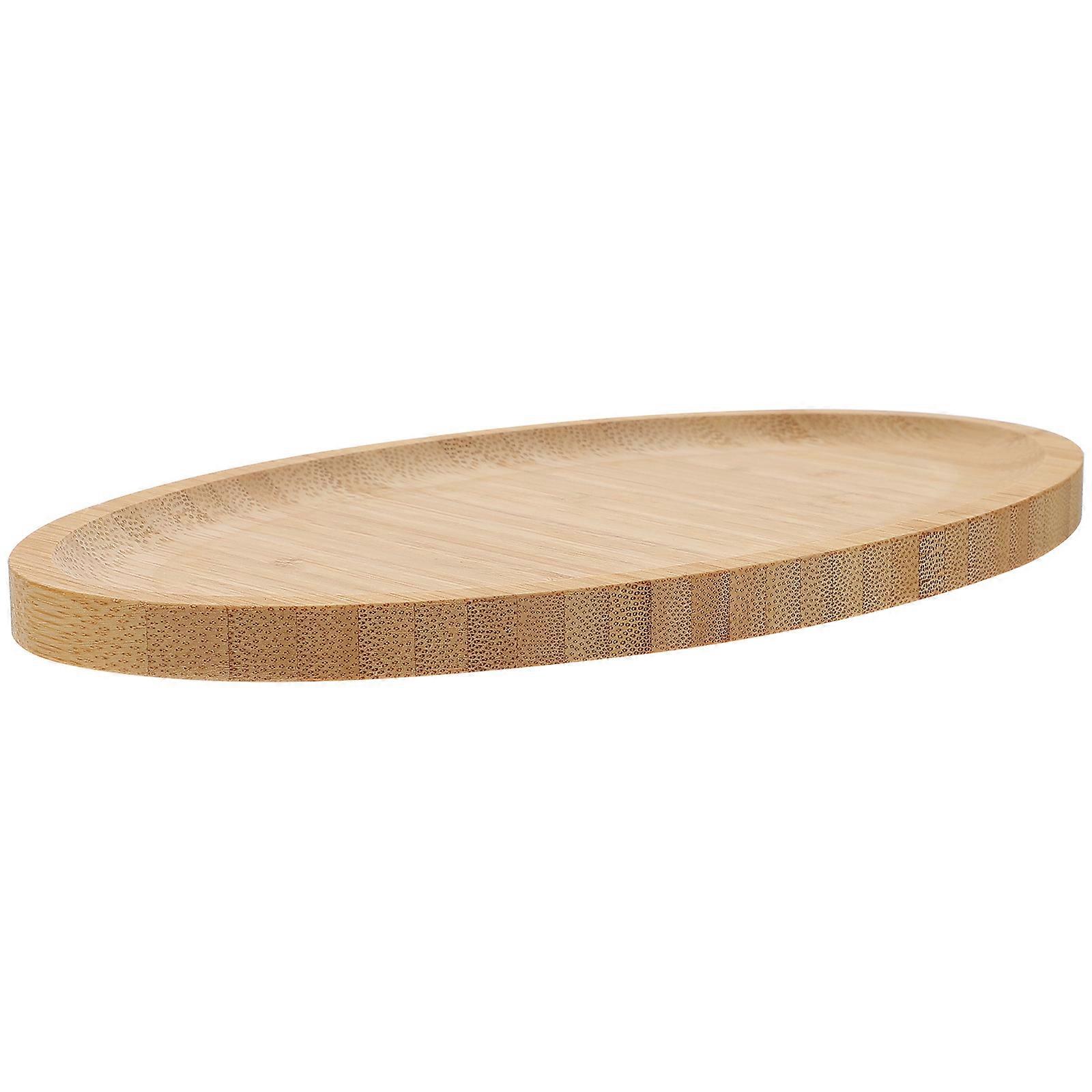 Wooden Tray for Fruit Serving Multi-Functional Food Tray 2Pcs Khaki