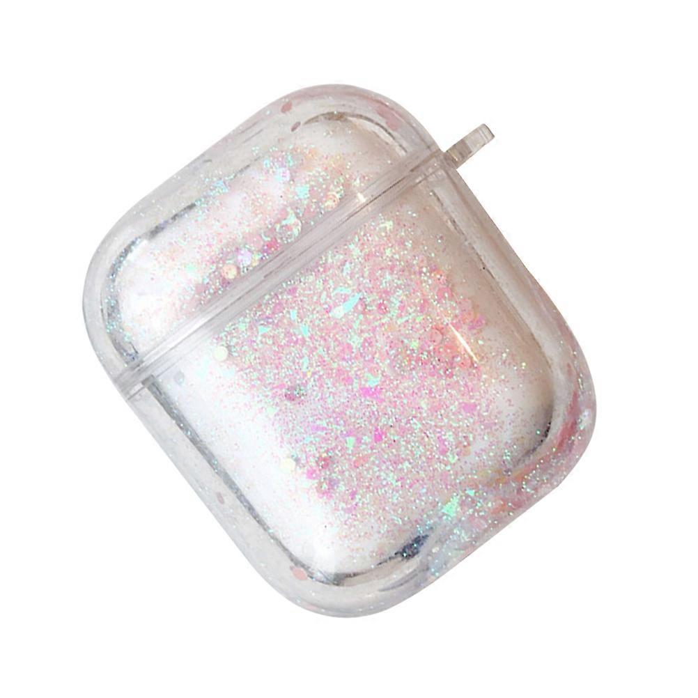 Protective Cover Wireless Earphone Case for Earphone 2Pcs Pink Glitter Decor
