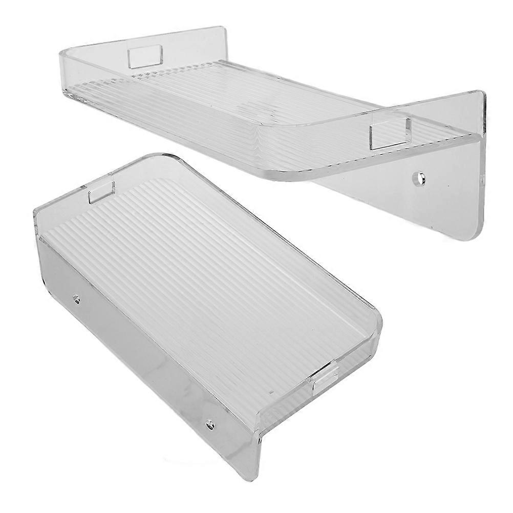 Acrylic Wall Mounted Spice Rack Clear Shelf for Kitchen 4Pcs