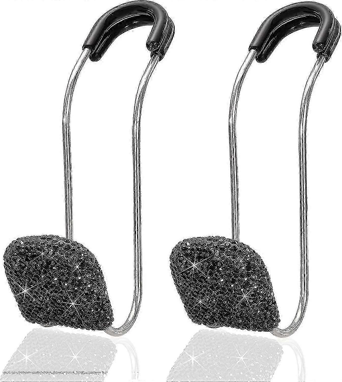 25-26 Universal Bling Car Seat Back Hook Accessories Hook-2pcs (black)