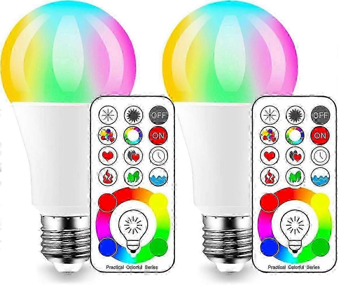 2-Pack E14 LED Colour Changing Bulbs with 120 RGB Options and Dimmable Feature