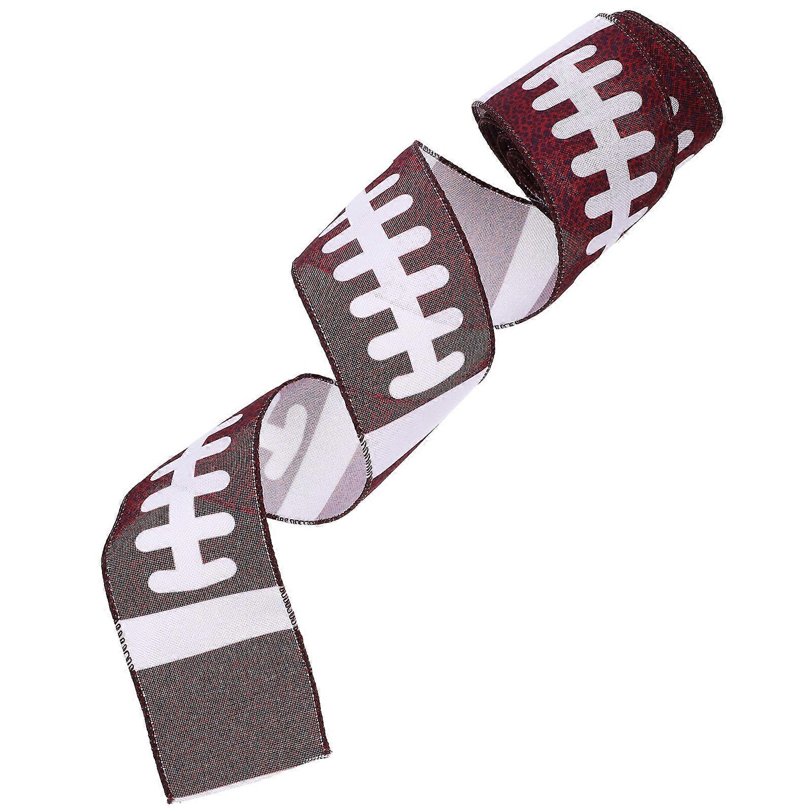 Polyester Olive Football Ribbon Sports Theme Ribbon for Party Use 1 Roll