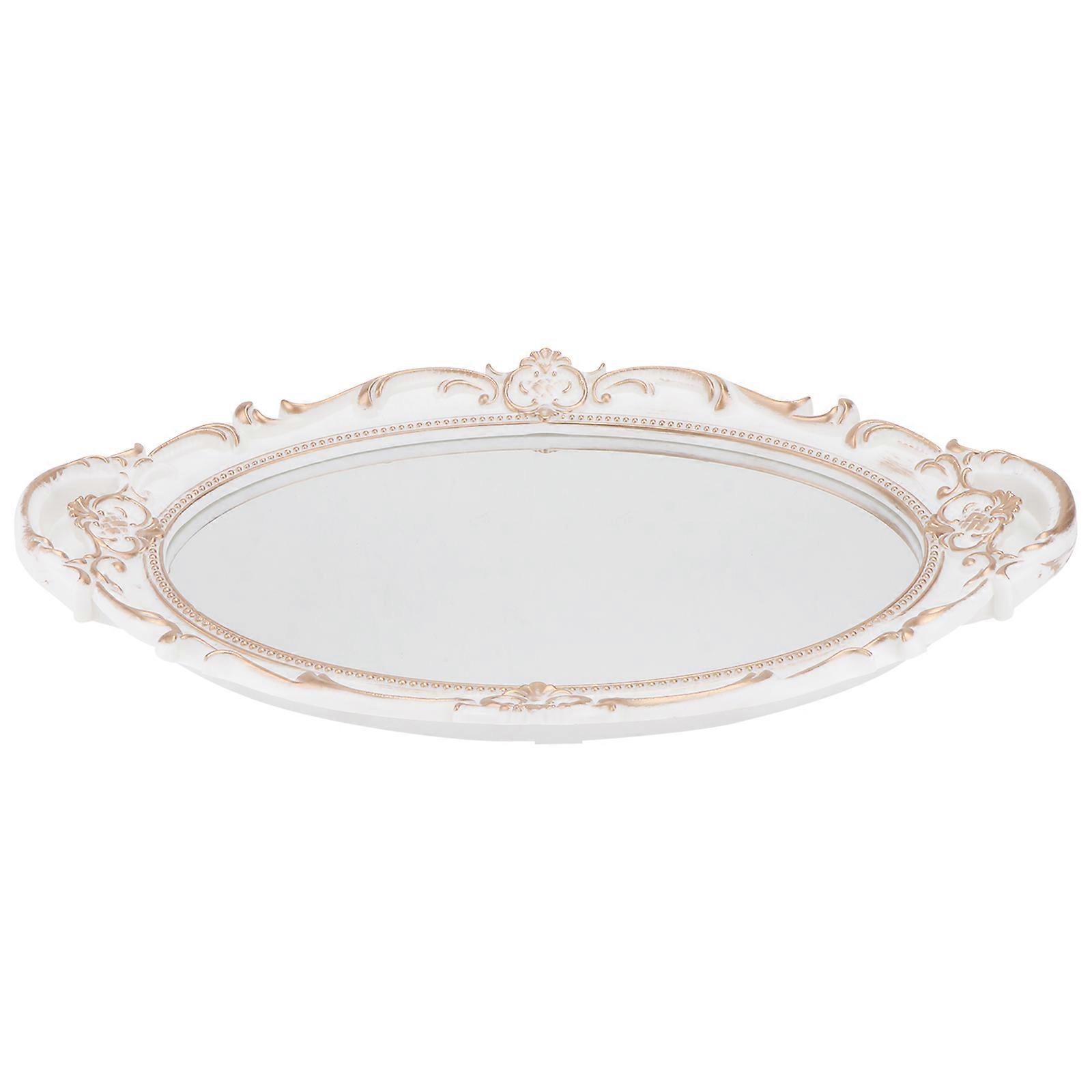 Oval Mirror Tray Decorative Mirror Tray for Makeup Organizer