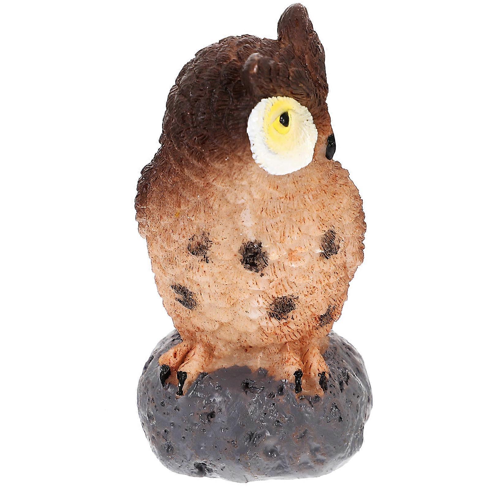 Owl Decor Resin Artificial Small Birds for Garden Display 4Pcs Set