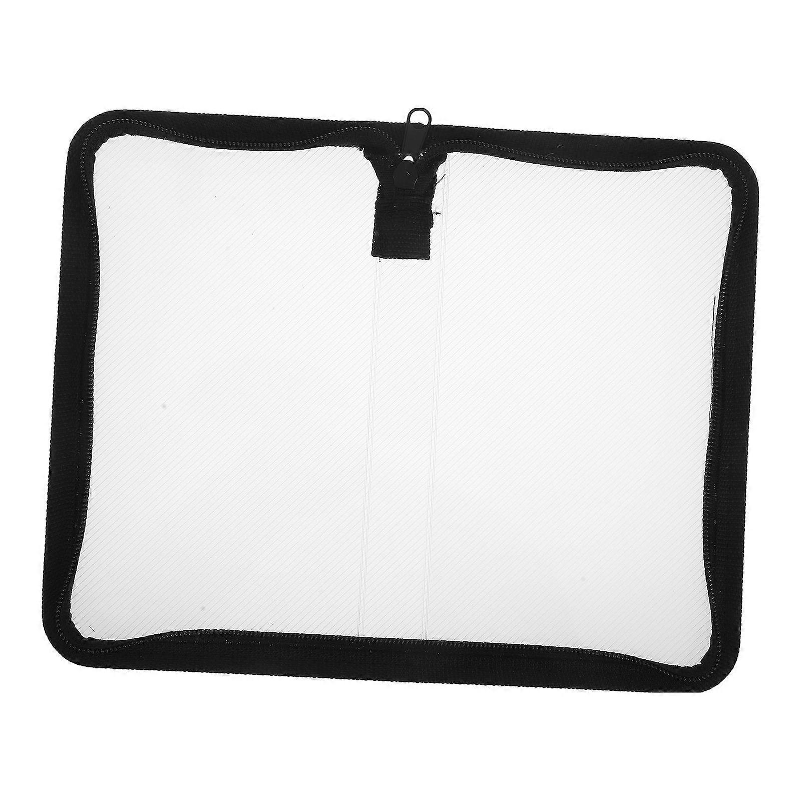 Transparent Pencil Case with Zipper for Storage Use 5Pcs Black Plastic Pouch