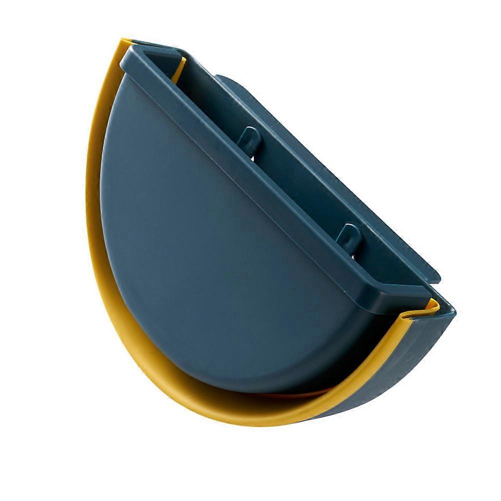 Foldable Kitchen Dustbin Dark Blue Storage Box Hanging Safe For Bathroom Closets 1Pack