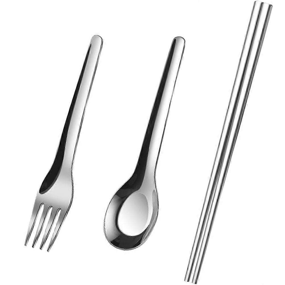 Portable Travel Dinnerware Kit Spoon Chopstick Fork Tableware For Camping 5 Sets Storage Solution