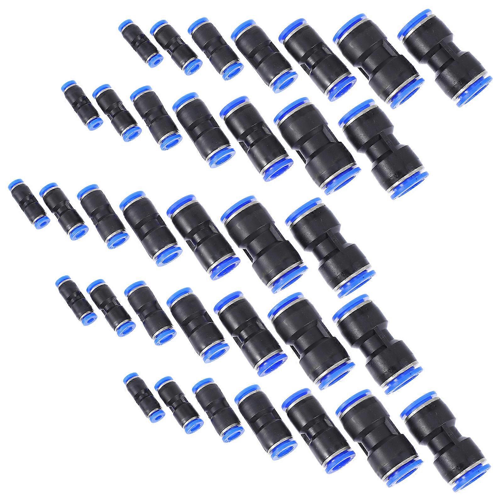 Pneumatic Quick Connectors Plastic Fitting Joint for Pipe Use 70Pcs