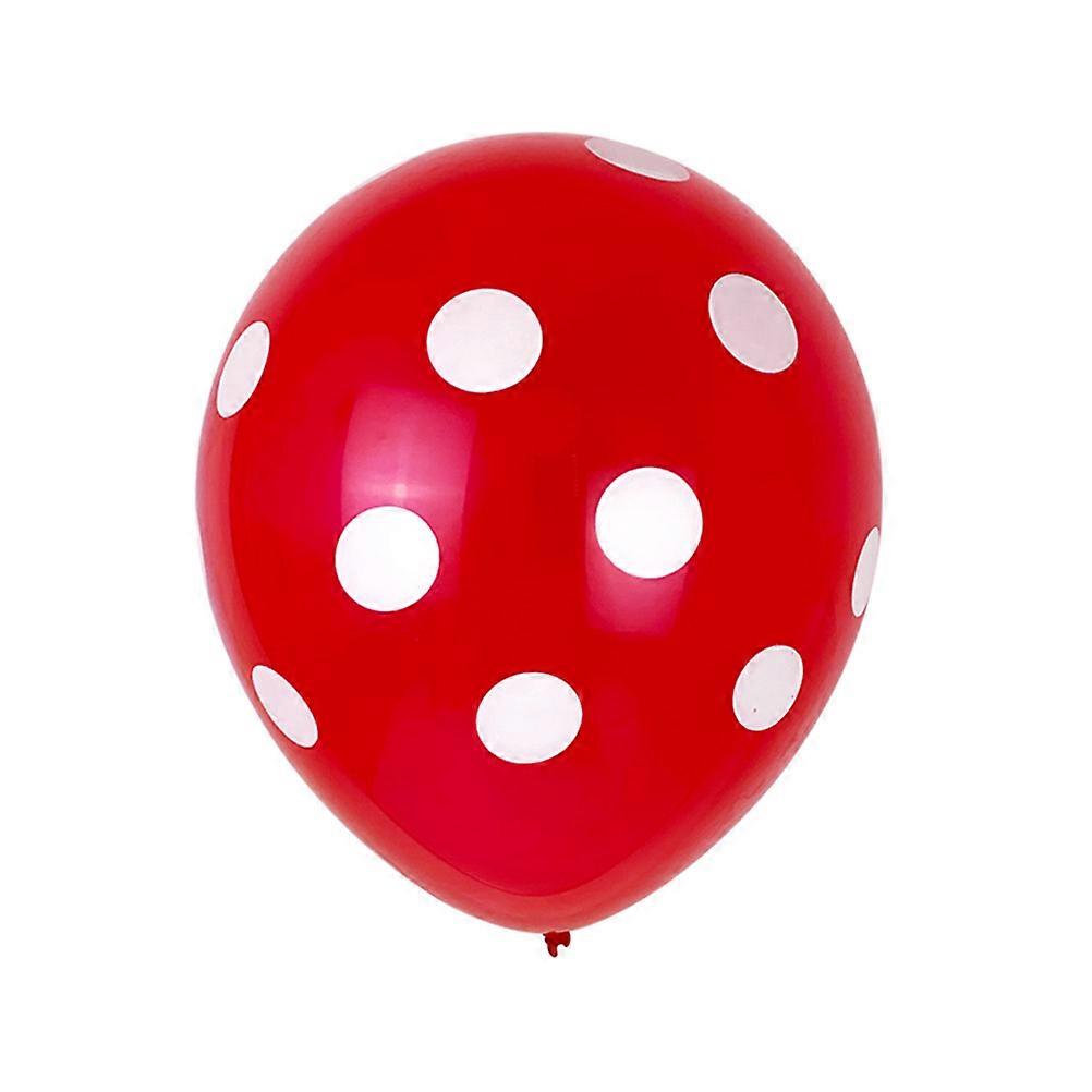 Festive Balloons Red Dots Pattern Shining Latex For Wedding Gathering 10Pcs