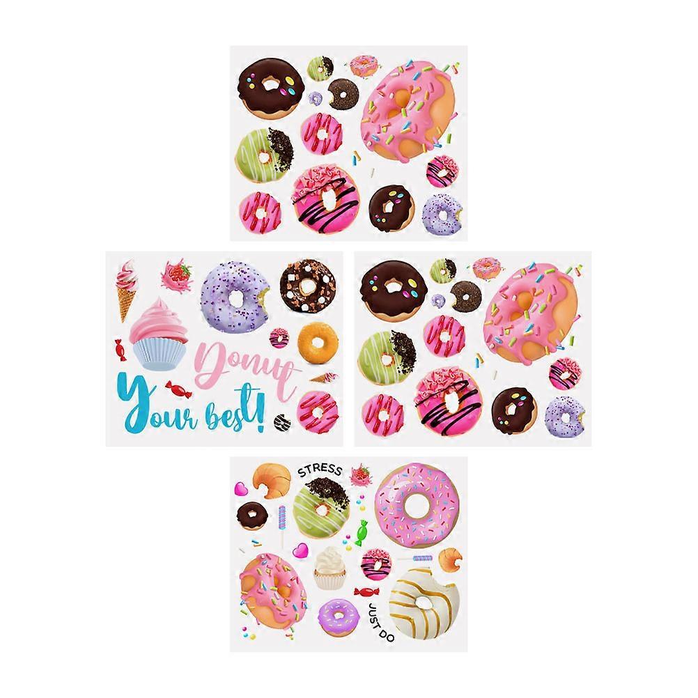 Removable Wall Sticker Kids Doughnut Decals for Decoration 8 Sheets