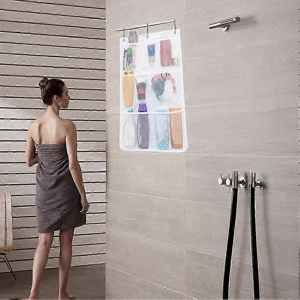 Mesh Shower Caddy, 8 Pockets Hanging Shower Organizer with Quick Drying Mesh