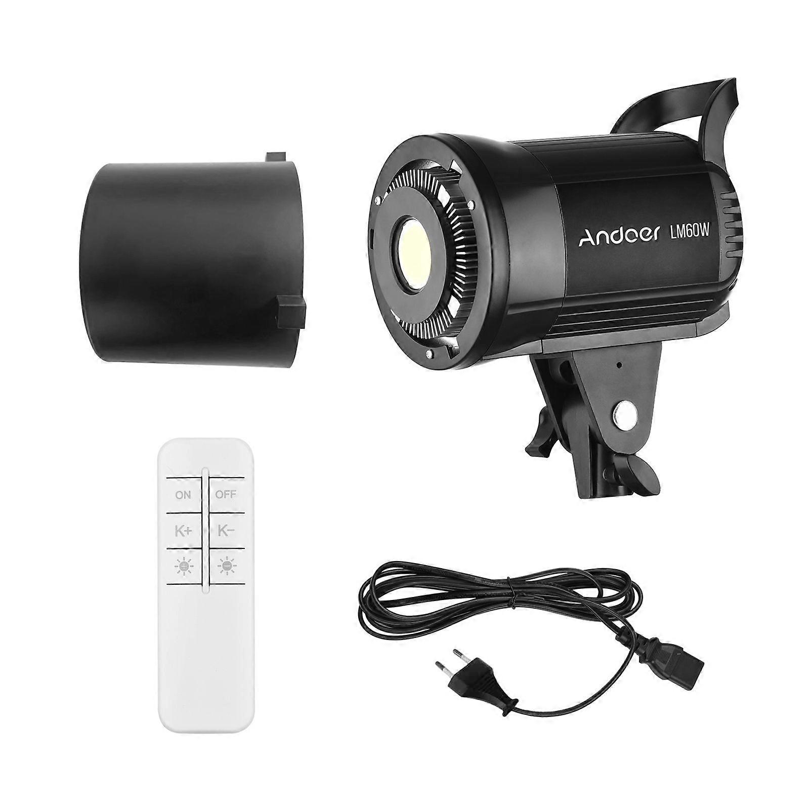 Portable LED Photography Fill Light 60W Studio Video Light 5500K Dimmable Continuous Light with Remote Control for Product Portrait Wedding Photograph