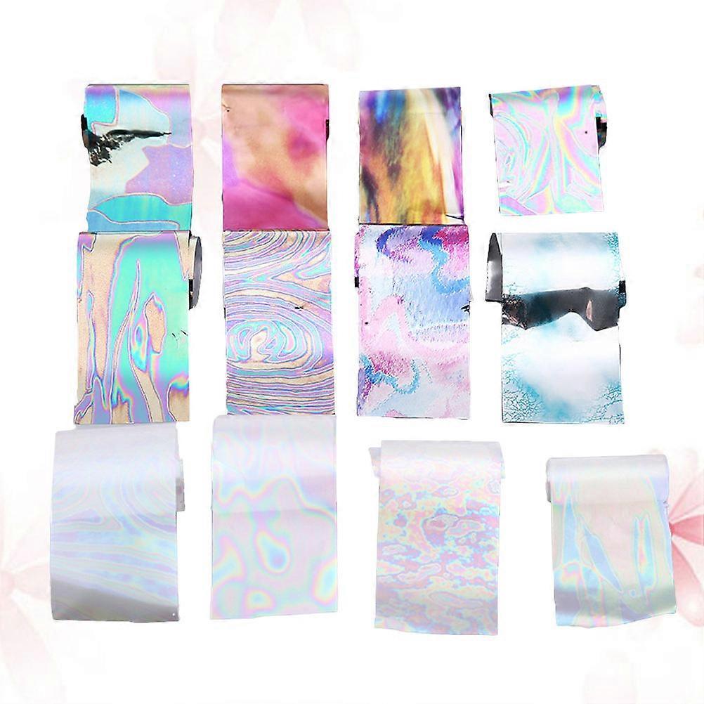 Removable Nail Patch Nail Art Stickers for Party 24Pcs Assorted Color