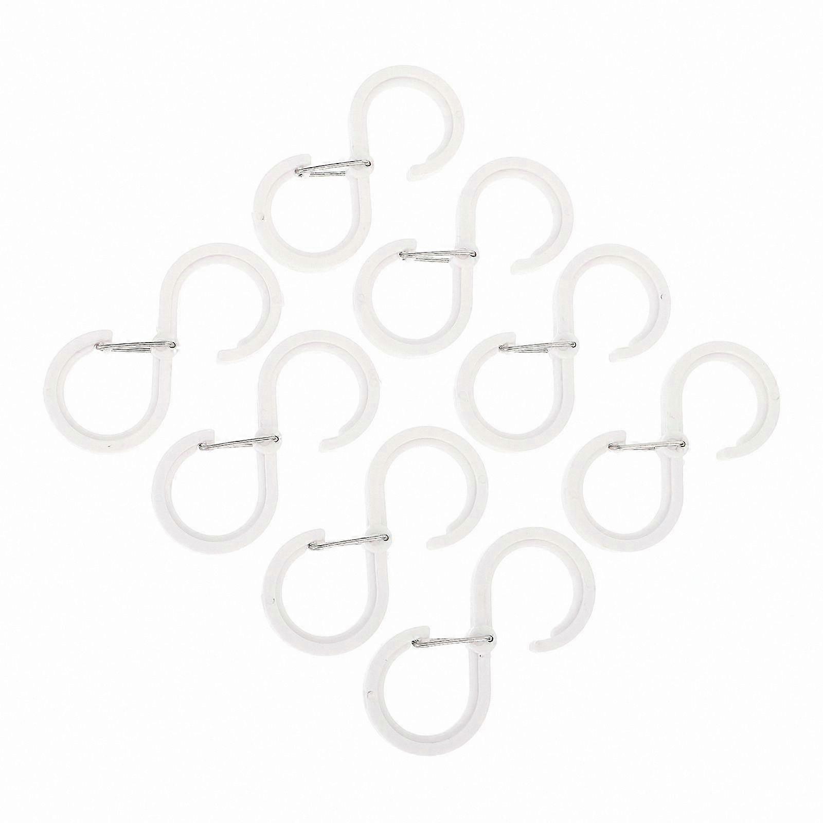8-Pack White S-Hooks for Home Organization Made from Durable PP Plastic