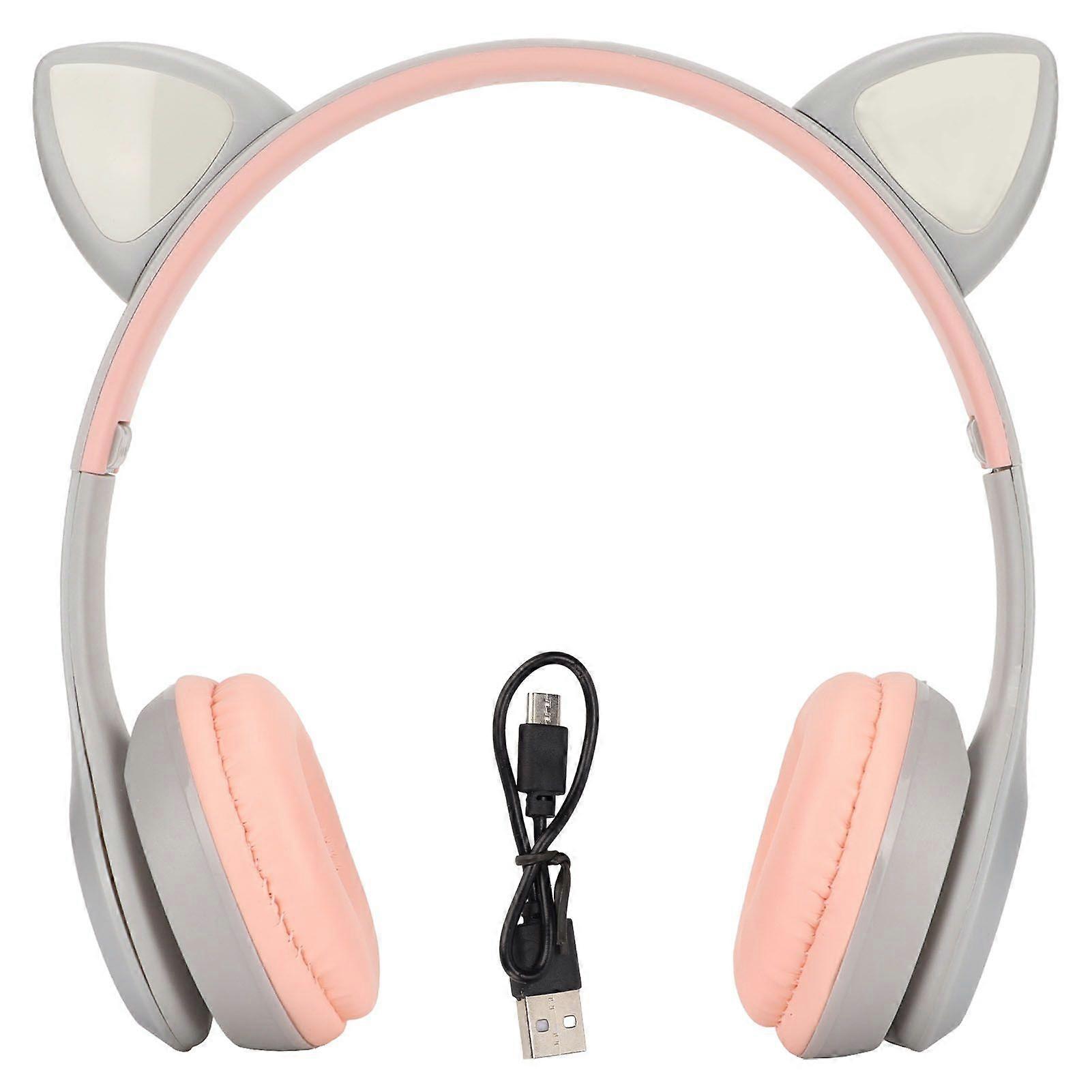 Y47 Bluetooth Cat Ear Headphone Foldable Headset with LED Flashing and Breathing Light Emitting Sound Control